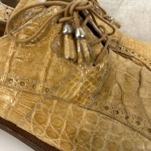 yellow handmade david eden alligator? dress shoes sz 11 Tassels Beautiful!